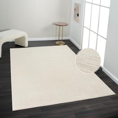 Teppich MY HOME "Brakel" Gr. 7, beige (cream), B:300cm H:9mm L:400cm, Kunstfaser, Teppiche, dezenter Glanz, Schrumpf-Garn-Effekt, im Vintage-Look, dichte Qualität Image