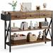 Console Table with 3 Drawers and 3 Tier Storage Shelves