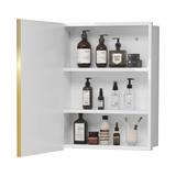 16 in. W x 28 in. H Rectangular Surface or Recessed Mount White Bathroom Medicine Cabinet with Mirror