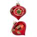 Red Flashlight Glass Christmas Tree Ornament Set of 2 - 3.94"