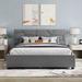 Queen Size Linen Fabric Upholstered Bed, Platform Bed, Storage Bed