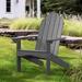 LUE BONA Plastic Poly Weather Resistant Outdoor Patio Adirondack Chair 1-Pack - 35"D x 30"W x 36.2"H