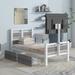 Metal Platform Bed with 2 Storage Drawers and Rotatable TV Stand