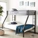 Black Bunk Bed (Twin XL/Queen) Open Metal Platform Bed Frame with Each Bed 22 Slats Space-Saving/No Box Spring Required