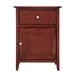 Modern 19-in Metal Hand Holder Single-Drawer Wood Nightstand with Cabinet