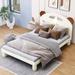 Twin Size Platform Upholstered Bed w/ Bear Ears Shaped Headboard & LED