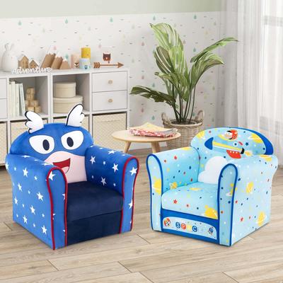 Costway Kid's Sofa Chair Toddler Upholstered Armchair Wooden Frame - See Details