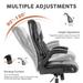 Executive Office PU Leather Desk Chair,High Back Flip-Up Armrest Adjustable Ergonomic Office Chair