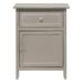 Modern 19-in Metal Hand Holder Single-Drawer Wood Nightstand with Cabinet