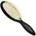 4907 Natural Bristle Hair Brush Travel Hairbrush Medium Air Cushion Matte Black Handle With 7 Rows Of Soft White Boar Bristle Hair Brush For Fine Hair For Sensitive Scalps. Made In France