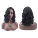 Women Black Gradient Short Hair Wig European and American Style Natural Looking Exquisite Elastic Net Curvy Wig Cover