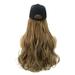 Women Hair Wig Cap Women Hair Wig One-Piece Hat Wig Long Curly Hair Wig Fashion Elegant Hairpiece with Casual Fashionable Hair Extension with Hat (Gradient Brown)