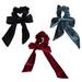 3pcs Bow-knot Hair Ring Fashion Hair Bands Hair Rope Hair Tie Ponytail Holders Hair Accessories for Women Girls (Black + Green + Wine Red)