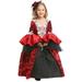 Tosmy Toddler Kids Girl Clothes British Style Comtome Party Princess Dress Hat Outfit Set Kids Party Dress