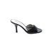 Kelly & Katie Mule/Clog: Slide Stilleto Cocktail Party Black Print Shoes - Women's Size 7 1/2 - Open Toe
