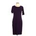 Lularoe Casual Dress - Sheath Scoop Neck Short sleeves: Purple Print Dresses - Women's Size Large