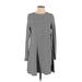 Glamorous Casual Dress - A-Line Crew Neck Long sleeves: Gray Print Dresses - Women's Size Medium