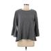 Ann Taylor Long Sleeve Top Gray Crew Neck Tops - Women's Size Medium