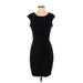 Calvin Klein Cocktail Dress - Wrap Scoop Neck Short sleeves: Black Print Dresses - Women's Size 2