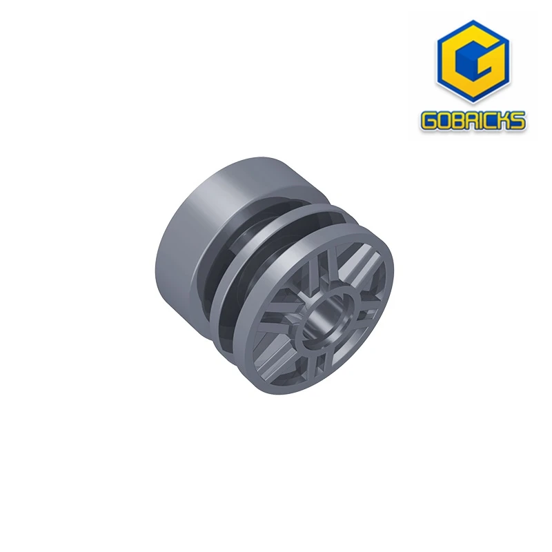 Gobricks GDS-1157 Rad 18 mm D. x 14 mm mit Stiftloch, gefälschten Schrauben und flachen Speichen, kompatibel mit Lego 55981 20896 Image