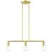 Lansdale 3 Light Satin Brass Linear Chandelier