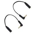 Kework 2 Pack 3.5mm Audio Extension Flat Cable 15cm 90 Degree Angle 1/8 3.5mm TRS Male to TRS Female Stereo Jack Audio AUX Cord for Headphone Car Stereo Home Stereo (AM to FM)
