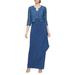 Empire Waist Gown With Bolero Jacket - Blue - Alex Evenings Dresses