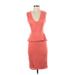 BCBGMAXAZRIA Casual Dress - Party V Neck Sleeveless: Orange Solid Dresses - Women's Size X-Small