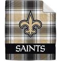 Pegasus New Orleans Saints 50" x 60" Plaid Flannel Sherpa Plush Blanket