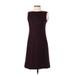 Akris Punto Casual Dress - A-Line Crew Neck Sleeveless: Burgundy Print Dresses - New - Women's Size 4