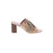 Loeffler Randall Mule/Clog: Slip-on Chunky Heel Casual Tan Shoes - Women's Size 7 1/2 - Open Toe