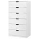 IKEA NORDLI Chest of 6 Drawers, 80x145 cm, White