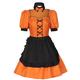 Women's CostumesHas 4PC Costume 1PC Dress+1PC Apron+1PC Hair Hoop+1PC Collar Halloween Christmas Party Costumes Costumes Show Mens Cape Medieval (Orange, XL)