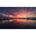 Ships in Harbor at Sunset - 5000 Piece Wooden Jigsaw Puzzle - Challenge Game Stress Reducing Puzzle Gift