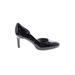 Bandolino Heels: Slip-on Stiletto Minimalist Black Print Shoes - Women's Size 8 - Round Toe