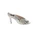 Paul Green Heels: Slip-on Stiletto Boho Chic Ivory Snake Print Shoes - Women's Size 6 - Open Toe