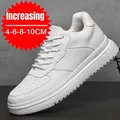 PDEP-Chaussures de dehors Rehaussantes Invisibles en Cuir Blanc pour Homme Baskets de 10cm Grande