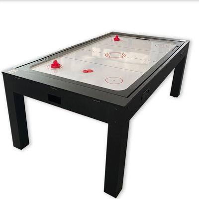 Simba USA Inc Pool Table 7ft Red + Air Hockey + Table Tennis + Table – Strike Manufactured /Mdf in Black/Brown/Red | 32 H x 47.5 W x 84 D in | Wayfair
