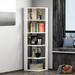 Latitude Run® ANKLE Corner Bookcase for Kitchen Shelving & Storage Unit 63.3" H x 17.7" W Wood in White | 63.3 H x 17.7 W x 17.7 D in | Wayfair