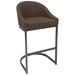 Ivy Bronx Jeilene Black Stainless Steel 26" Counter Height Bar Stool Upholstered/Leather/Metal/Faux leather in Brown | Wayfair