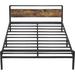 17 Stories Rassan 37.5" Bed Frame Metal in Black | 37.5 H x 56 W x 77 D in | Wayfair 04C463C426A44F0082925315A3F75881