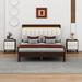 Latitude Run® Hidenari Full Size Wood Platform Bed & Two Nightstands Upholstered in Brown | 39.4 H x 56.1 W x 81.3 D in | Wayfair