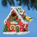 The Holiday Aisle® Jimmica 18.5 in x 7 in x 6.25 in Birdhouse Resin/Metal in Red | 18.5 H x 7 W x 6.25 D in | Wayfair