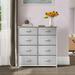 Wade Logan® Abitha 8 Drawer 33.9" W Double Dresser Wood/Metal in Gray/White | 35.4 H x 33.9 W x 11.8 D in | Wayfair