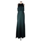 Dessy Collection Cocktail Dress - Maxi High Neck Sleeveless: Teal Dresses - Women's Size 1