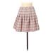 Shein Casual Mini Skirt Mini: White Plaid Bottoms - Women's Size 8