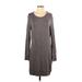 Athleta Casual Dress: Gray Solid Dresses - Women's Size X-Small