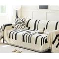 Black Stripe Minimalist Sofa cover All season Chenille Sofa Cover Soft Blanket Tassel Sofa Throw Pet Sofa Protector Beige Non-Slip Slipcover