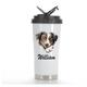 Personalised Australian Shepherd Dog Breed Thermos Stainless Steel Coffee Travel Mugs with Handles, Pet Dog Mug