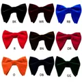 Men's Velvet Vintage Double Layer Pre-Tied Handmade Bow Tie Glitter Solid Color Tuxedo Big Oversized